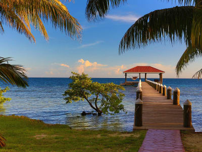 Dock view of Belize waterfront