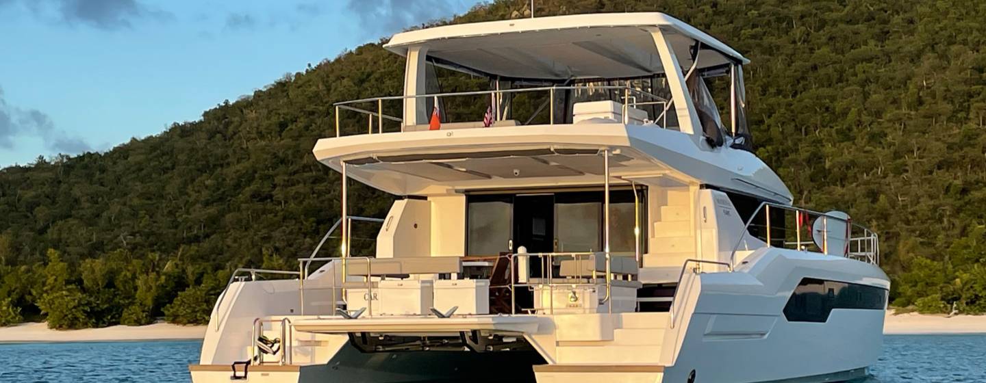 Transom of the Moorings 534 PC